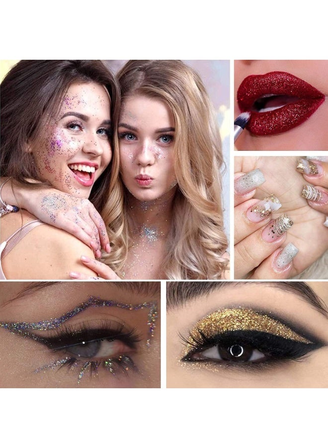 برطمانات جليتر مسحوق ناعم للغاية للتلوين والتزيين، متعددة الألوان للأشغال اليدوية، الفنون، الأعمال الإبداعية والحرفية المختلفة (6 قطعة) - Image 5